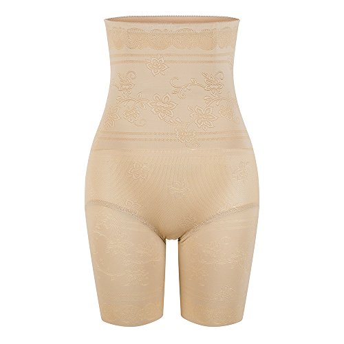 KSKshape Tummy Control Body Shaper Seamless Thigh Slimming Boyshort Breathable Slip Shapewear for Women, (fits waist32-33inch)3X-Large, Beige
