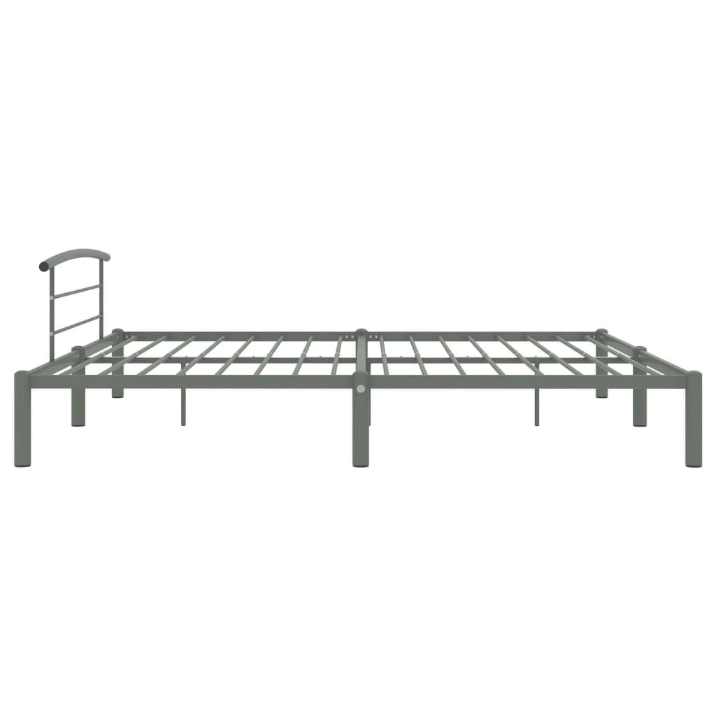 Gray Metal Bed Frame, 180x200 cm | Features a durable steel platform design supporting mattresses without a box spring in bedrooms and guest rooms.