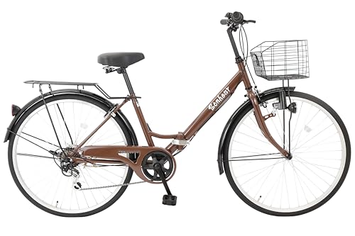 自転車 26インチ 折りたたみ ママチャリ シティサイクル シマノ6段変速 カゴ付き 鍵付き ダイナモLEDライト 荷台付き 通勤 通学 街乗り プレゼント Speedworld スピードワールド (【26インチ・ダイナモライト・片足スタンド・オールランダ