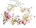 Pearl Flower Crown Floral Garland Headband Flower Halo Headpiece Hair Wreath Boho with Ribbon Wedding Party Photos Festival Pink by Vivivalue