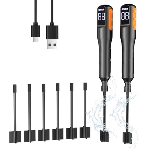 Rechargeable Resin Mixer 2-Pack | 3 Speeds Control | Timed Stop Function | with 8 Stirrer Paddles for Epoxy Resin, Silicone, Paint Mixing, Soap Making, Resin Tools, DIY Crafts (Black)