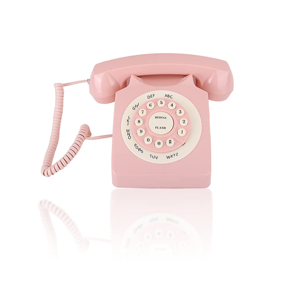 Retro Desktop Telephone, HD Call Quality Vintage Corded Telephone Home Office Decoration Supports Number Storage