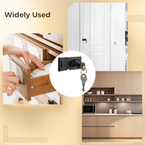 Image of 6 Pcs Hasp Locks with Keys, Twist Knob Keyed Locking Hasps, Stainless Steel Hasp Latches, Heavy-Duty Keyed Latch Locks, Safety Hasps for Cabinets, Small Doors