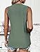 Zeagoo Womens Tank Tops Eyelet Crew Neck Casual Summer Sleeveless Shirts Green Small