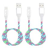 QKILL 2 Packs 3A 6ft LED Light Up Type C Charger Cable Visible Flowing Fast Charger Charging Cords...