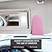 Sylvil 2 PCS Sunglasses Holder for Car Visor, Magnetic Leather Auto Eyeglass Hanger Clip, Visor Ticket Card Clip Eyeglasses Mount, Universal Interior Visor Car Accessories Gadgets (Pink)