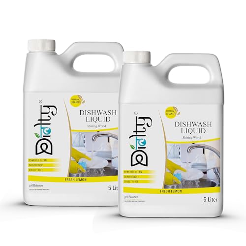 Image of Diolty Dishwashing Liquid Gel 10L | Lemon Fragrance | Tough on Grease, Residue-Free | Non-Toxic, Gentle on Hands | Kitchen Utensil Cleaner