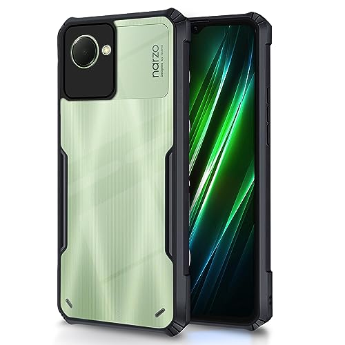 Image of Pikkme Realme Narzo 50i Prime / C30 Back Cover | Crystal Clear Transparent Back | Ultra Hybrid | Full Camera Protection | Raised Edge | Bumper Back Case for Realme Narzo 50i Prime / C30 (Black)