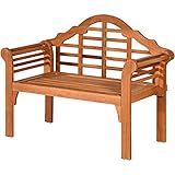 Tangkula Folding Outdoor Eucalyptus Wood Bench, 49” Large Foldable Solid Wood Garden Park Bench, 2-Person Loveseat Chair for Entryway, Deck, Porch, Poolside & Balcony