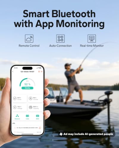 Image of Litime 12V 100Ah Trolling Motor LiFePO4 Battery (Group 31), 12 Volt Lithium Battery Bluetooth with Low Temp Protection, Max. 15000 Deep Cycles, Built-in 100A BMS for Marine, Boat, Yacht, 2Pack