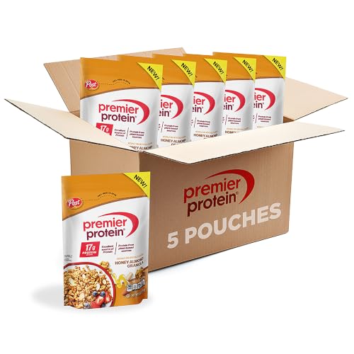Premier Protein Honey Almond Granola, 9 oz Resealable Bag, 5 Pack - image 1