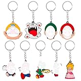 Schlüsselanhänger Kinder Super Bros- 9Pcs Anime Party Mitgebsel Kindergeburtstag Füllung Mitbringsel, Figuren Schlüsselringe Silikon Anime Schlüsselbund Anhänger für Party Zubehör Geburtstag Deko