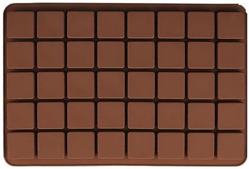 Silicone Candy Mold Cavity Flexible and Easy to Release Silicone Chocolate Mold for Homemade Caramels, Jelly, Gummy, Ice Cube, Truffles - Multicolor- Qty- 1 (40 Cavity - Square)