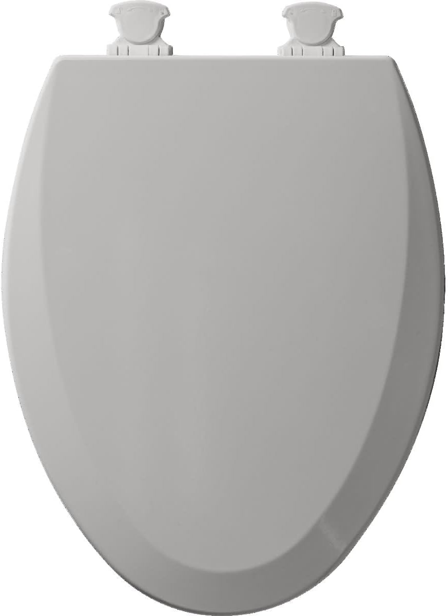 Bemis 1500EC-162 is an Elongated Molded Wood Toilet Seat Closed Front - with Cover with a Silver Finish