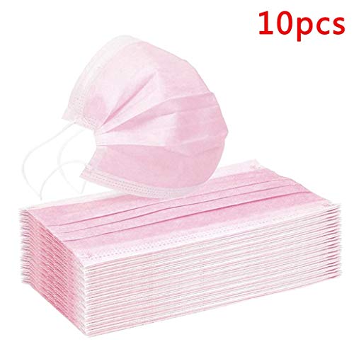 Preisvergleich Produktbild KANGMOON Gesichtsvisier Einwegdruck / Schutzvisier Universal Gesichtsschutz / Face Bandanas,Protection, Anti-Haze Dust (Pink, 10)