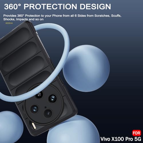 Image of TheGiftKart Liquid Silicon Back Cover Case for Vivo X100 PRO 5G | Shockproof Military Grade Protection | Micro-Fibre Cloth On Inner Side | Built-in Anti-Slip Grip Vivo X100 Pro 5G Cover (TPU, Black)