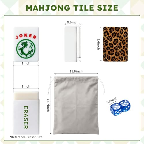 Set American Mahjong con fichas acrílicas 1.4'' y bolsa miniatura 2