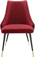 Vista 38 de Modway EEI-3907-GRY Adorn - Silla auxiliar de comedor de terciopelo copetudo, color gris