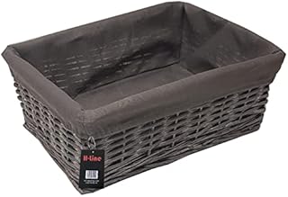 LARGE Grey Wicker Willow Storage Basket with Cloth Lining Ideal for Christmas / Easter / Newborn Gift Hamper, Make Your Own Hamper