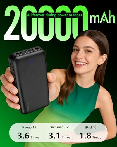 Miady 2-Pack Portable Charger PD 22.5W Power Bank 20000mAh Battery Pack - Image 3