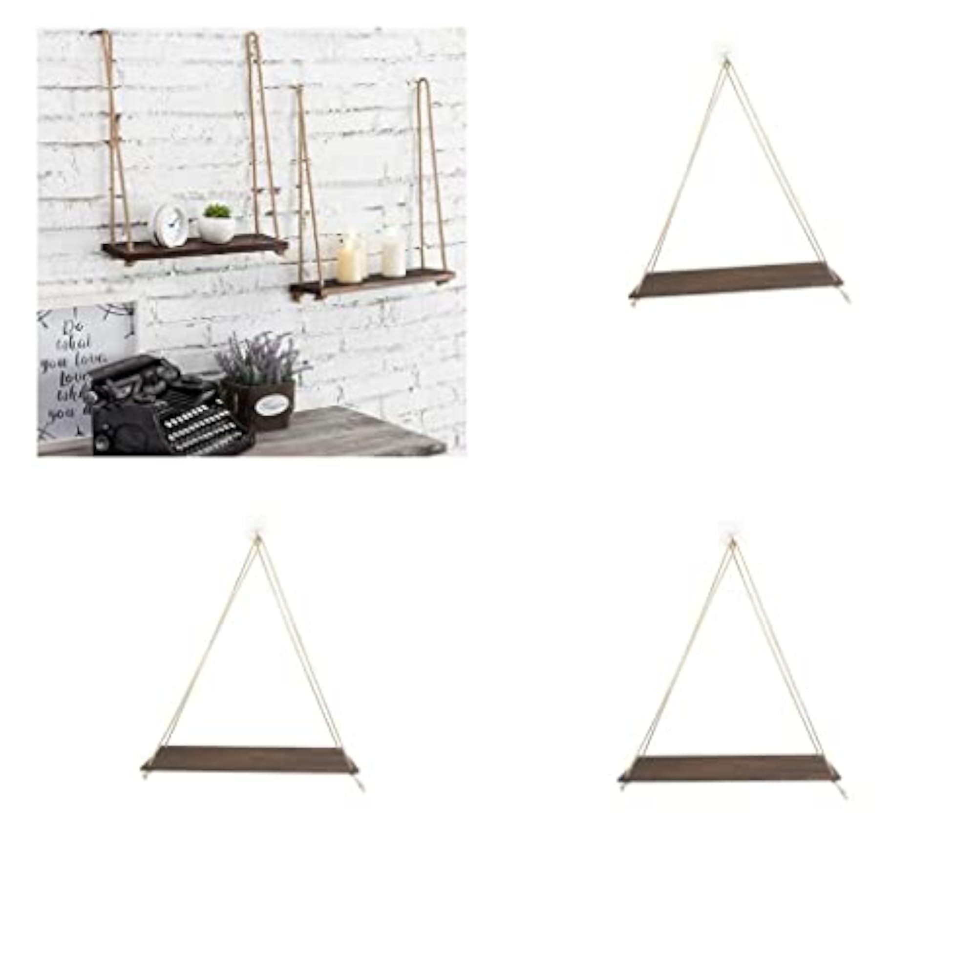 Hanging Rope Wall Mounted Shelves for Plants