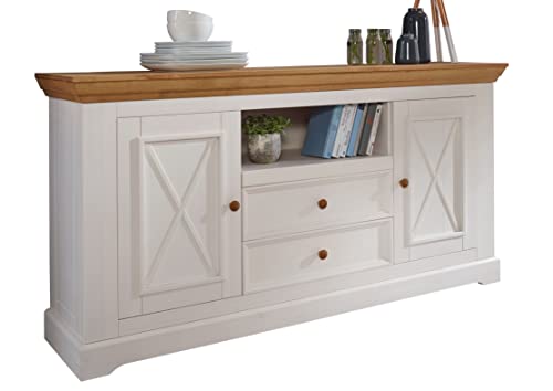 Woodroom Oslo - Cómoda (Madera, 169 x 88 x 42 cm), Color Blanco