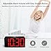 DreamSky Small Digital Alarm Clock for Bedroom, Large Big Numbers Display with Brightness Dimmer, Electric Bedside Desk Clock with USB Charging Port, Adjustable Alarm Volume, USB-C Adapter Powered