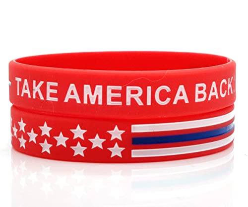 4 Trump Take America Back For President 2024 Silicone Bracelets - Inspirational Motivational Wristbands - Adults Unisex Gifts For Teens Men Women Boy Girl #TOP3