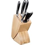 Ideal s Küchenzubehör: Die 5 Messer eignen sich zum Schneiden von Obst, Gemüse, Fleisch, Brot und vielem mehr, der Messerschärfer sorgt für den besonderen Schneid in der Küche