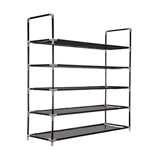 XXL schoenenrek 91 x 88 x 30 cm schoenenrek met 5 schappen voor 25 paar schoenen als schoenenkast en schoenstandaard… - Image 4