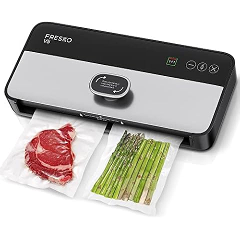 Fresko vollautomatische Vakuumiergerät, Automatische Auswahl des Trocken- und Feuchtmodus, Vakuumierer Folienschweißgerät für Sous Vide Kochen,Vakuumbeutel Inklusive Cover