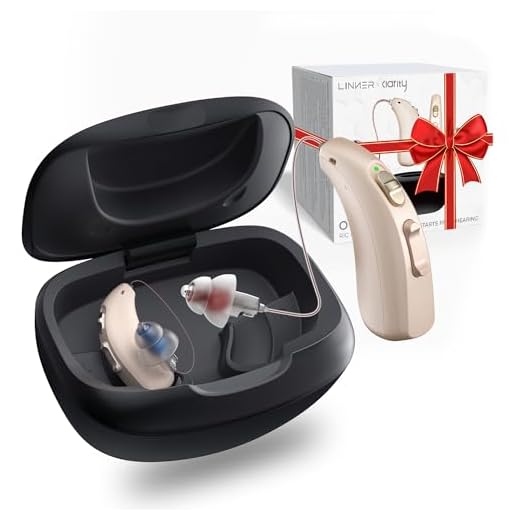LINNER Updated Clarity Hearing Aids for Seniors, OTC Rechargeable Amplifier with Noise Cancelling, Designed for Adults with Moderate to Severe Hearing Loss, With Charging Case for All-Day Use