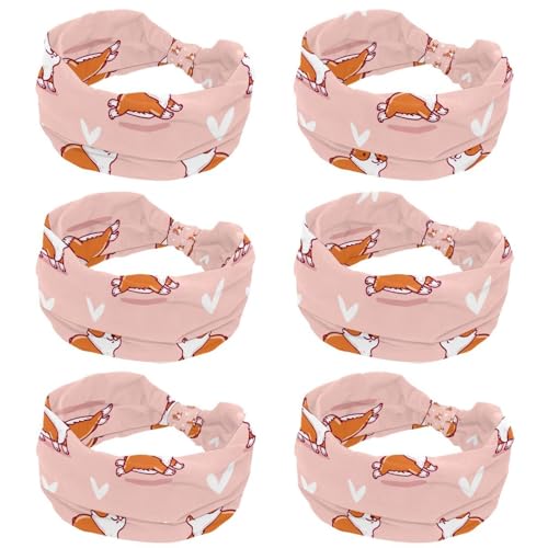 Bandeau antidérapant sport femme rose style corgi cheveux en place