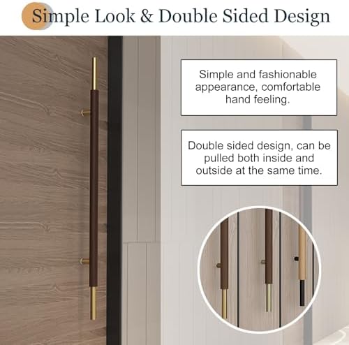 Double-Sided Wooden Sliding Door Handle, Easy Install Push-Pull Handles for Commercial Use, Durable & Stylish Door Hardware, Perfect for Offices & Retail Spaces
