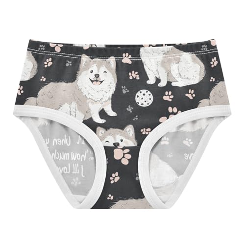Wusikd Husky Dogs Girls' Underwear Cotton Cute Girls Briefs Soft Toddler Underwear 2T