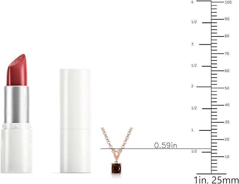 Le Vian 3/4 Carat Brown Smoky Quartz Square Pendant Necklace for Women I 14k Rose Gold Plated 925 Sterling Silver Pendant for Her I 18 Inch Chain Necklace with Spring Ring Clasp I Cushion Cut Gemstone - Image 4