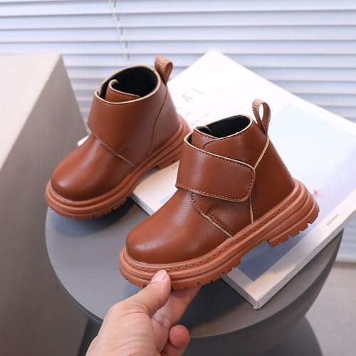 IWIHMIV Girls Ankle Boots Boys Outdoor Lace Up Side Zipper Comfortable Non Slip Walking Boots Round Toe Short Booties2