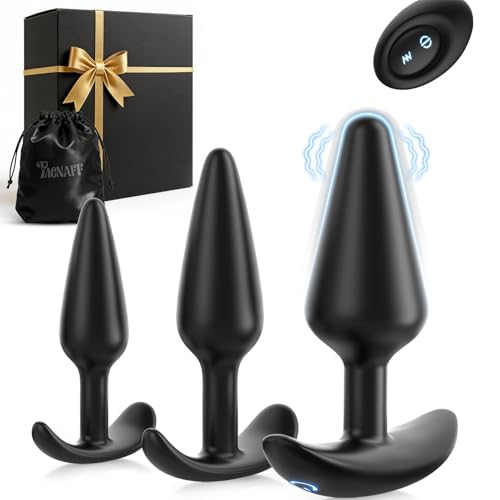 Analplug 3er-Set mit 12 Modi Vibration Analvibratoren für Mann Frau, Anal Plug Vibratorensets Frauen Prostata Stimulation Männer Sex Spielzeug für die Paare, Butt Plug Anal Dildo Sex Toyset Buttplug