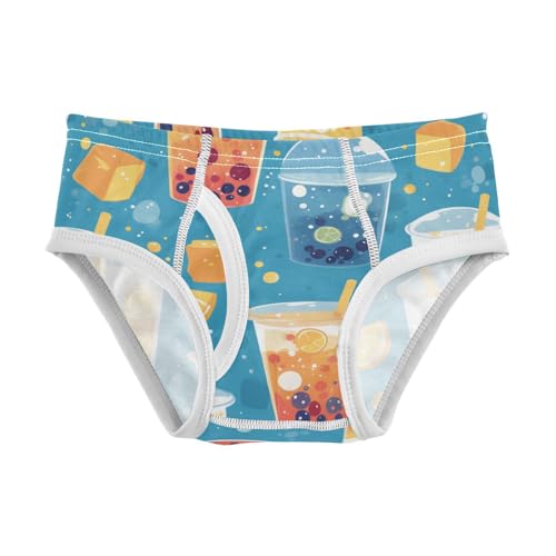 KLL Bubble Tea Pattern Toddler Boy Soft Briefs Breathable Children Panties