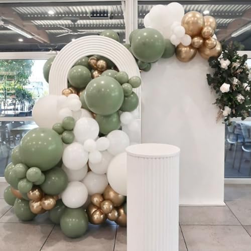 Image of Sage Green Balloons 12 inch, Light Pastel Green Latex 50pcs Party Balloons | Wedding, Bridal Shower, Baby Shower, Birthday Party Decorations