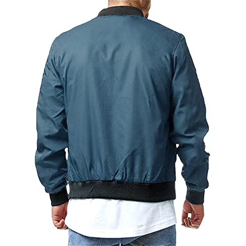 Men Bomber Jacket Lightweight Casual Softshell Flight Windbreaker Coat Fall Winter Warm Outwear Zipper Pockets2