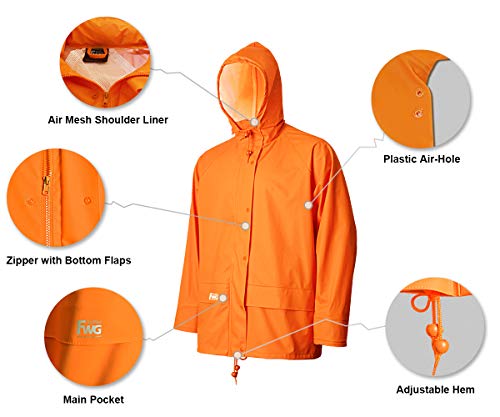 image for FWG Rain Jacket with Pants for Men Women Waterproof Foul Weather Gear 