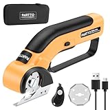 PAHTTO Kartonschneider elektrisch Schere mit Handgriff, Kabellose Rollschneider Akku-Universalschneider Rotationsschneider f&uuml;r Papier, Pappe, Teppich, Leder, Filz, Stoff