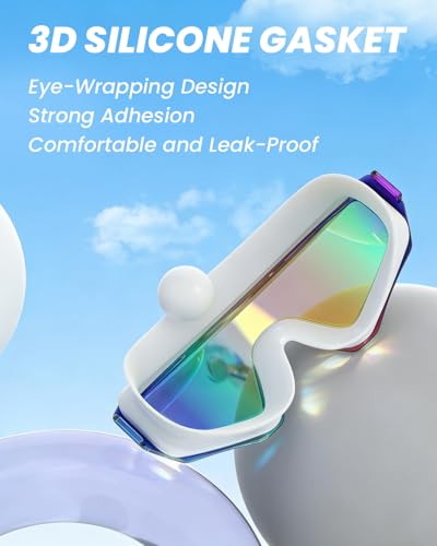 Image of Swim Goggles 2 Pack for Adult Men Women, Anti-fog UV Protection No Leak 180 Wide View Clear Vision Pool Goggles
