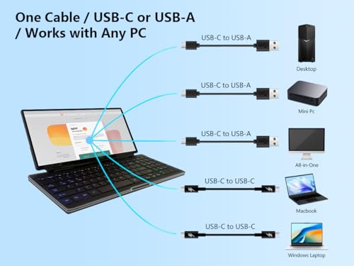 Image of 12.8 inch Portable Touchscreen Keyboard Monitor Stretched Bar Screen Extender with Silent Keyboard Foldable Mini RPi Display Type-C USB-A Monitor for Macbook Laptop Windows Desktop Mini PC (12.8 inch)