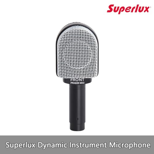 Image of Superlux PRA-628 MKII Electret Condenser Microphone - Supercardioid, High SPL, XLR Output - Ideal for Drums, Overheads, Brass Instruments, Live & Studio Recording
