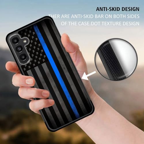 Vobber for Galaxy A16 5G Case,Slim Anti-Scratch Architecture TPU Shockproof Protective Case Cover for Samsung Galaxy A16 5G 6.7" 2024,Thin Blue Line American Flag - image 5