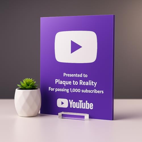 YouTube Subscriber Play Button Award - A5 (morado)