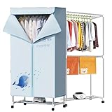 ✅【Material Premium】Hecho de acero inoxidable de alta calidad, puede soportar hasta 15 kg de prendas. No es fácil de oxidar, bueno para uso a largo plazo. Los conectores de plástico son respetuosos con el medio ambiente. Utilizamos una buena funda de tela Oxford, que es impermeable, resistente a altas temperaturas, al polvo y a los olores. Proporciona un ambiente limpio para la ropa al secarse.