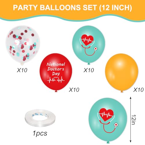 Ballons fête nationale des médecins pour décorer une salle de réception hospitalière